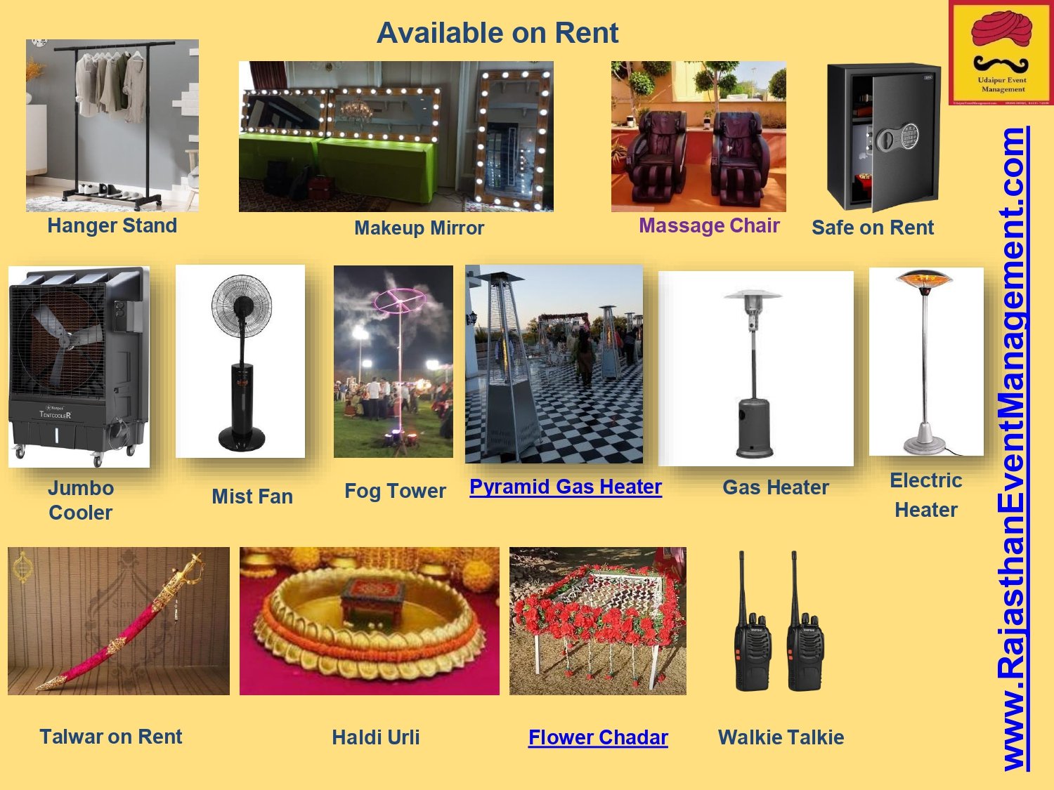 Event Equipment Rental — Mist Fan, Heater & Cooler